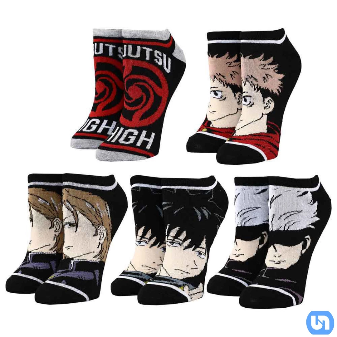 Bioworld Jujutsu Kaisen: 5 Pair Ankle Socks Merch 3 Bioworld Jujutsu Kaisen: 5 Pair Ankle Socks Merch