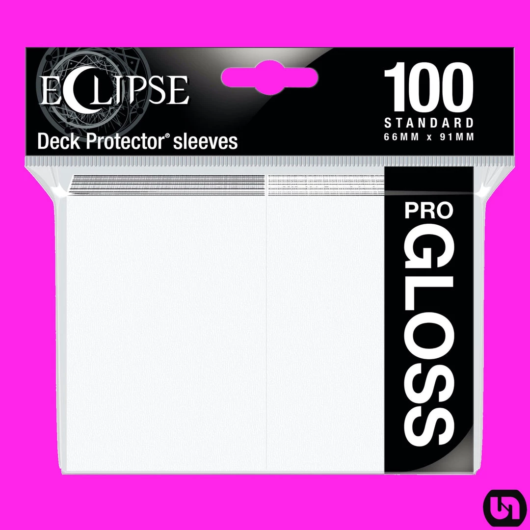 Ultra Pro: Eclipse PRO Gloss Deck Protector Sleeves - White 100ct Supplies 3 Ultra Pro: Eclipse PRO Gloss Deck Protector Sleeves - White 100ct Supplies