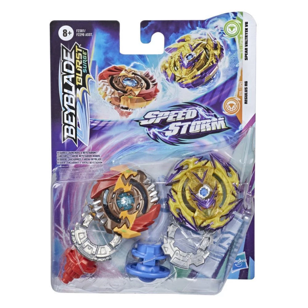 Hasbro Gaming Beyblade: Burst Surge Speedstorm Dual Pack- Spear Valtryek V6 And Regulus R6 3 Hasbro Gaming Beyblade: Burst Surge Speedstorm Dual Pack- Spear Valtryek V6 And Regulus R6