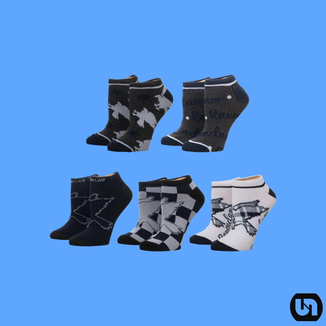 Bioworld Merch Harry Potter: 5 Pair Ankle Socks - Ravenclaw 3 Bioworld Merch Harry Potter: 5 Pair Ankle Socks - Ravenclaw