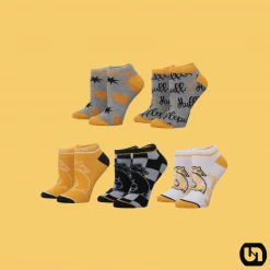 Bioworld Harry Potter: 5 Pair Ankle Socks - Hufflepuff Merch