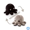 Teeturtle Reversible Octopus: Black & Gray Plush