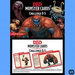 Gale Force 9 RPGs Dungeons & Dragons 5E: Monster Cards - Challenge 0-5 Deck