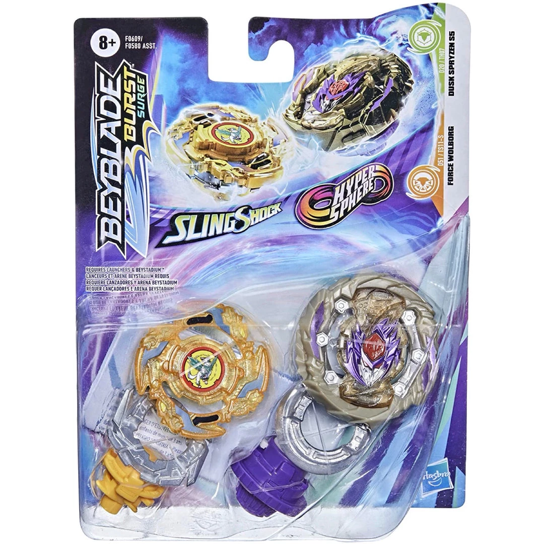 Hasbro Gaming Beyblade: Burst Surge Dual Collection Pack - Force Wolborg And Dusk Spryzen S5 3 Hasbro Gaming Beyblade: Burst Surge Dual Collection Pack - Force Wolborg And Dusk Spryzen S5