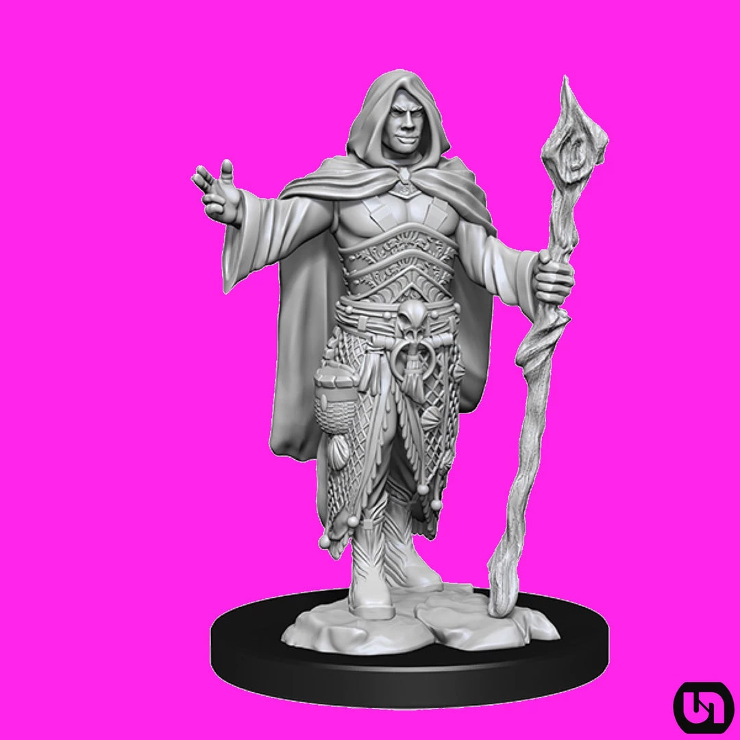 Wizkids Dungeons & Dragons: Nolzur's Marvelous Miniatures Wave 14 - Human Druid Male 4 Wizkids Dungeons & Dragons: Nolzur's Marvelous Miniatures Wave 14 - Human Druid Male