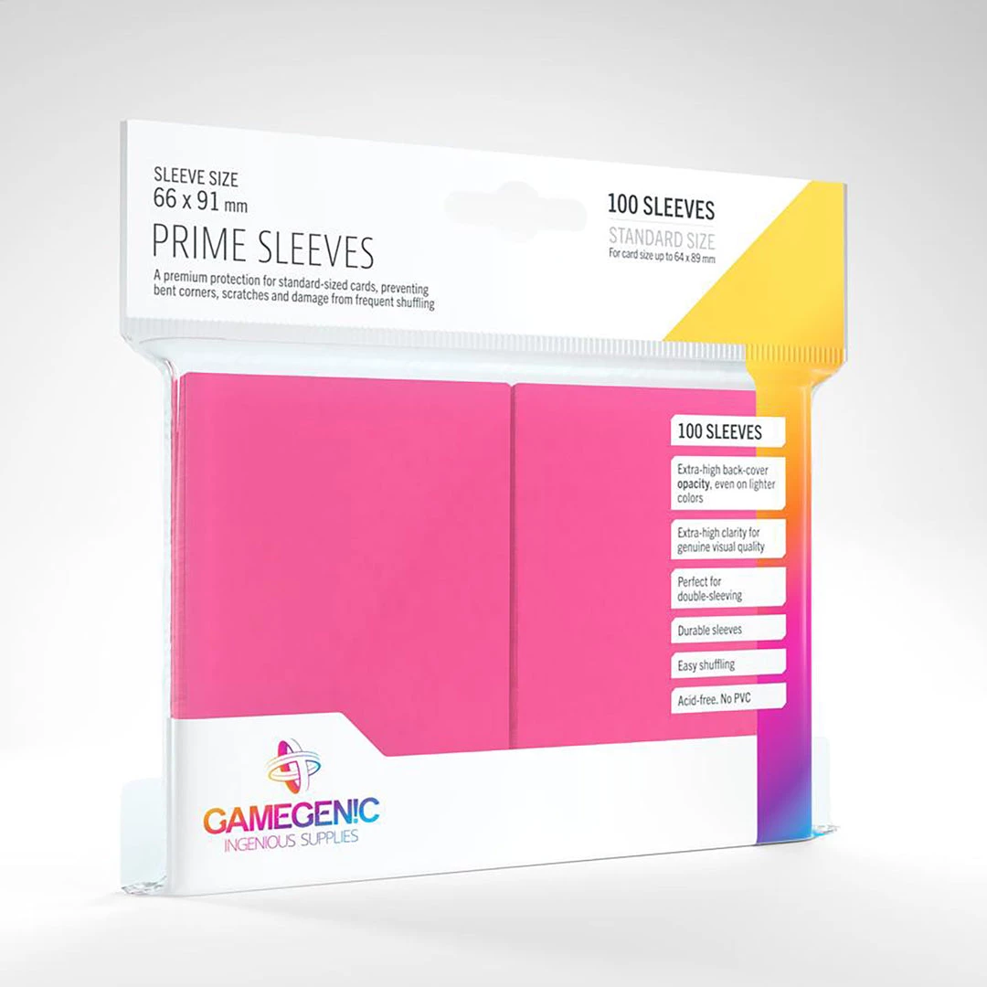 Asmodee Gamegenic: Prime Sleeves 100ct - Pink 3 Asmodee Gamegenic: Prime Sleeves 100ct - Pink