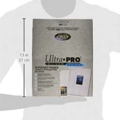 Ultra Pro 9-Pocket Silver Series Pages For Standard Size Cards (100 Pages)