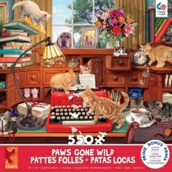 CEACO Company Paws Gone Wild: Writer's Block 550pc Puzzle